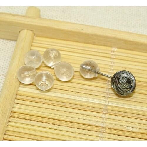 Earrings Jewelry Accessories Clear Silicone Barrel Bullet Plastic Rubber Ear Plugging Earring back Earstud Findings roundness