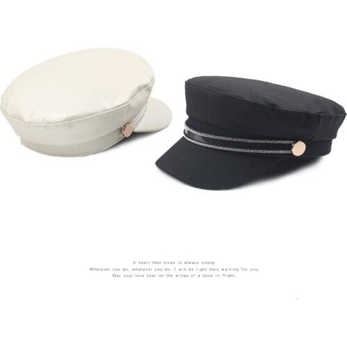 Hat female autumn new style Korean fashion shopping navy hat women travel retro all-match cap Navy hat