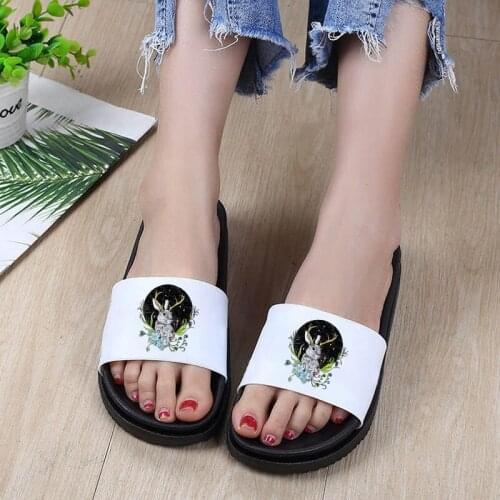Shoes for ladies Flat Indoor Slippers Home Sandals Flip Flops Bathroom Beach Slides Non-slip Kawaii Pattern Slippers Women shoes