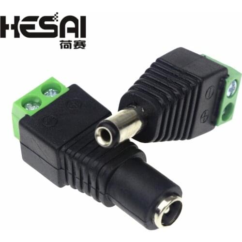 Male Female 5.5 x 2.1mm DC Power 12V 24V Jack Adapter Connector Plug CCTV