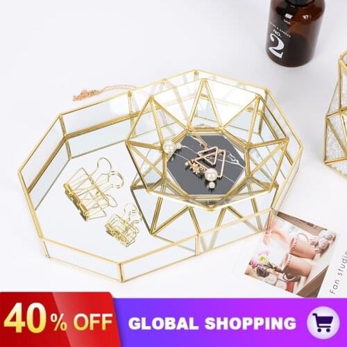 Glass Storage Tray Cosmetic Tray Girl Birthday Gift Lipstick Nail Polish Jewelry Display Dtand Makeup Brush Storage
