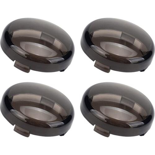 ALLOYSEED 4pcs Motorcycle Lighting Cover Smoked Front Rear Bullet Style Turn Signal Lens Cover for HARLEY Davidson