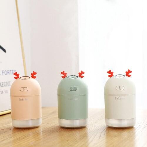 Lucky Deer Humidifier 400ml Animals Car Bedroom Night Light Humidifier USB Plug LED Purifying Air women Beauty HumidifierLucky D