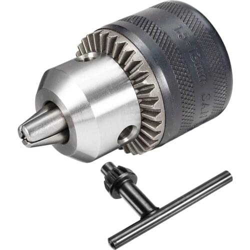 Uxcell Clamping Bearing Steel Keyed Drill Chuck JT0 Taper Mounted W Key 1.5-13mm B16