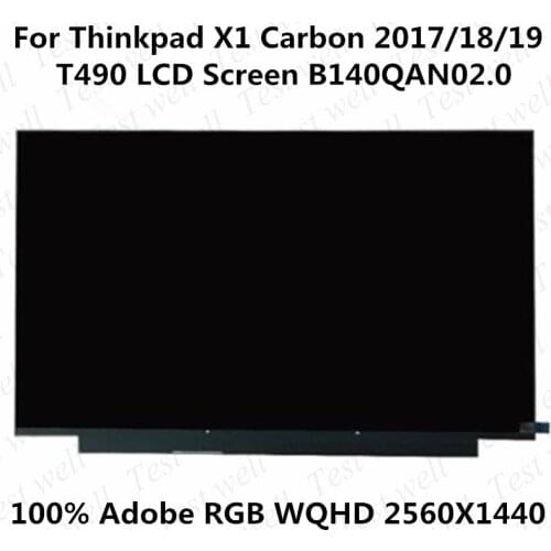 For Thinkpad X1 Carbon 2017/18/19 T490 WQHD 2560X1440 LCD screen Dolby display 40pin LPM140M420 B140QAN02.0 00NY679 01YU646