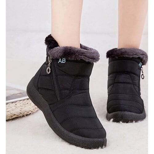 Rimocy 2021 Winter Warm Ankle Boots Women Waterproof Non-slip Fur Snow Boots Woman Cotton Padded Short Botas Mujer Plus Size 44
