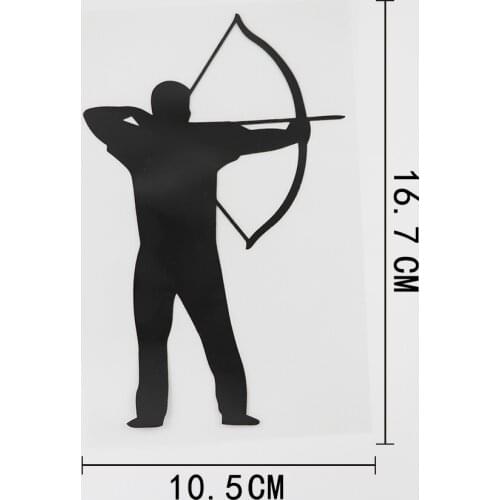 10.5CMX16.7CM Art Decor Archer Archery Sport Decal Vinyl Car Sticker Black/Silver 8A-0771