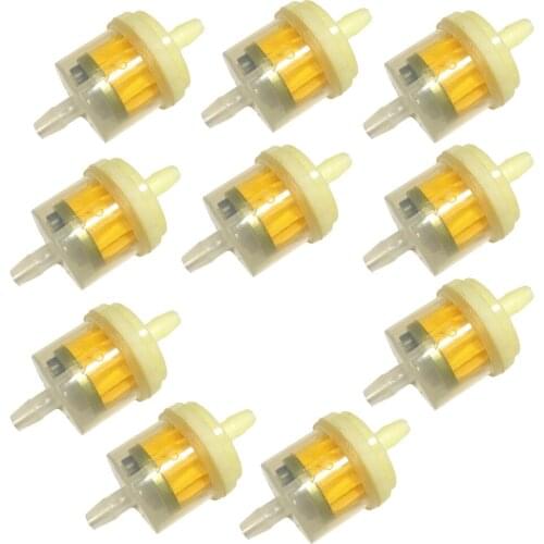 10Pcs 1/4" Universal Gas Fuel Filter For Motorcycle Car Dirt Bike Scooter