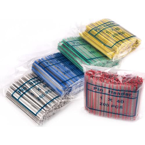 100PCS Gold plated Single Row Pin Header 1*40P 40P 2.54mm Male Strip Pin Connectors for PCB board