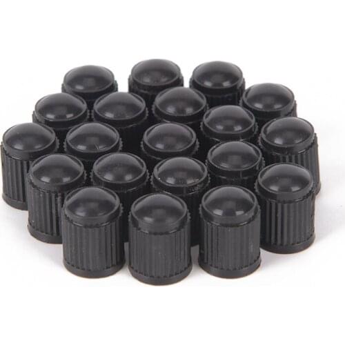 20Pcs Plastic Dust Valve Caps Bike Car Wheel Tyre Air Valve Stem Caps Motorcycle Tyre Air Valve Caps Accessories Black