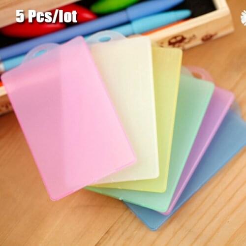 5 Pcs/lot Transparent IC Card holder Bus card & ID Holders Men Women credit card holder protective cover Simple PVC card holders