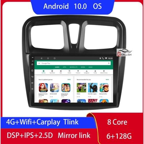 For Renault Logan Sandero Duster Symbol Dacia Dokker 2014-2019 Navigation Android Auto Autoradio Carplay Multimedia Car Stereo
