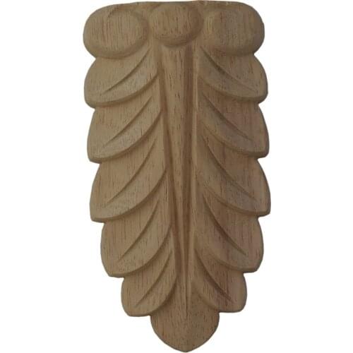 Wood Applique Wood Ornaments for Furniture Figurines Long Wooden Furniture Floral Miniatures Figurine Home Decorations