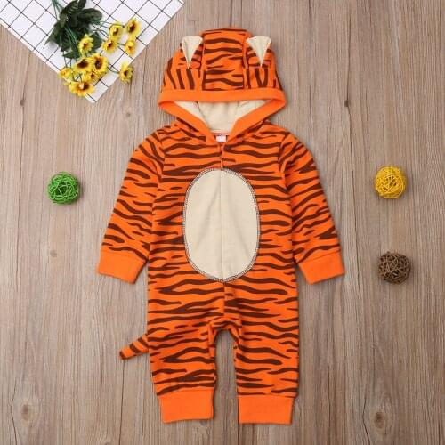 Newborn Infant Baby Girls Boys Autumn Winter Clothes Long Sleeve Animal Hooded Romper Jumpsuits Casual Cotton Baby Outfits