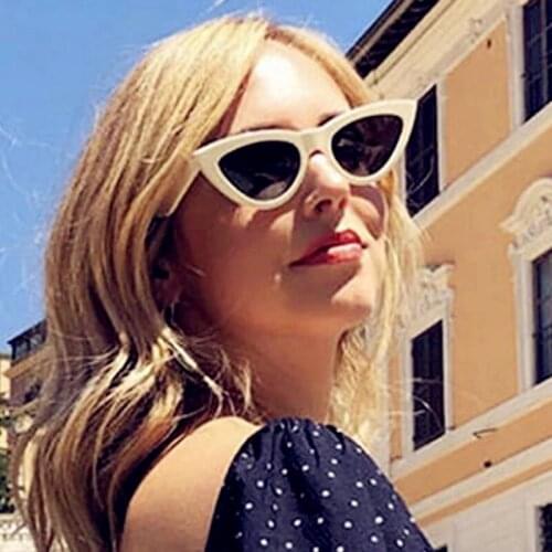 HKNA Vintage Cat Eye Sunglasss Women Small Frame Sun Glasses Women Candy Color Vintage Oculos Wild Trend Street Shades for Women