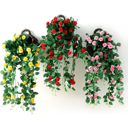 Artificial Flower Simulated Rose Roses Rattan Excluding Hanging Baskets Home Decor New Decoration Interior Wall Hangings