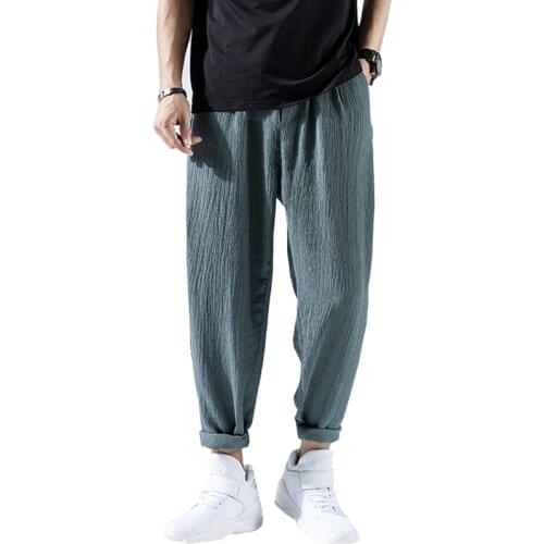 Summer Men Pants 2021 Mens Straight Casual Hip Hop Ankle-Length Pants Male Harem Pants