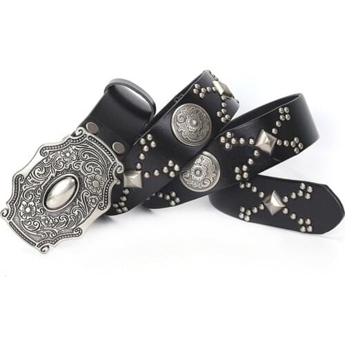 Men White Belt Vintage Metal Belt Buckle Men Belt Jeans Punk Mens Belt Cinturon Mujer Western Cowboy Strap Ceinture