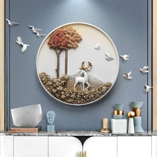 Room decor Aesthetic Light Luxury Deer 3D Relief Room decoration accessories Modern Creative Home decoration wall Home decor