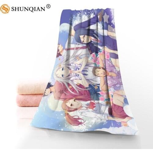 New Custom Anohana Towel Printed Cotton Face/Bath Towels Microfiber Fabric For Kids Men Women Shower Towels V98K