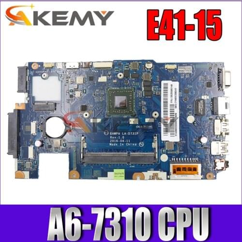 Original New For Lenovo IdeaPad E41-15 Mainboard BAWP LA-D731P Laptop motherboard with AMD A6-7310 100% fully tested