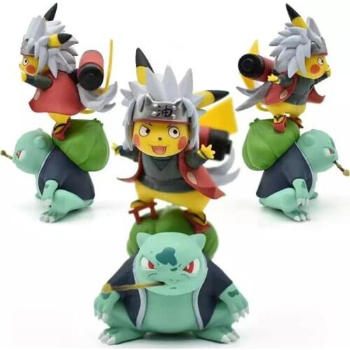 Genuine Pokémon Anime Action Figures Model Popit Pikachu Bulbasaur Cosplay Uchiha Sasuke Kawaii Collection Toys Child Gift