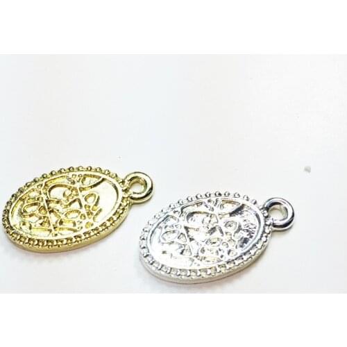 Eruifa 20pcs 16*10mm Nice Oval Coin Zinc Alloy necklace,earring bracelet jewelry DIY handmade 2 colors