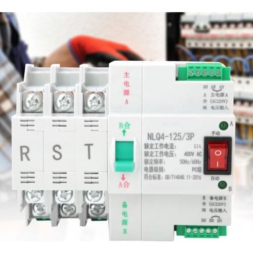 AC 400V 3P Dual Power Automatic Transfer Toggle Switch 63/80/100A Transfer Switch