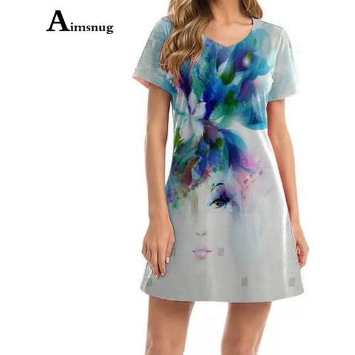 Plus size Women Sexy Chic Dress 2021 Summer New Patchwork Fashion 3D Print Shirt Dresses Ladies Bohemian Short Mini Dress Femme