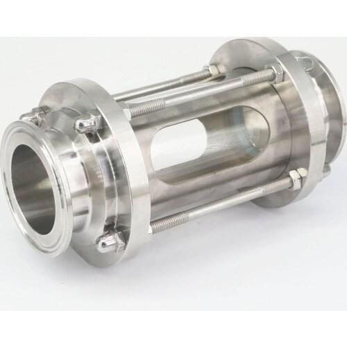 Fit 45mm Pipe OD 2" Tri Clamp SUS304 Sanitary Flow Sight Glass Dipoter With Cover For Homebrew