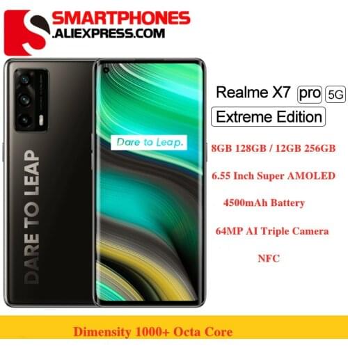 Realme X7 Pro Extreme Edition/Ultra 5G phone 6.55" Super AMOLED Dimensity 1000+ 64MP Camera 65W Smart Flash Charge Mobile Phone