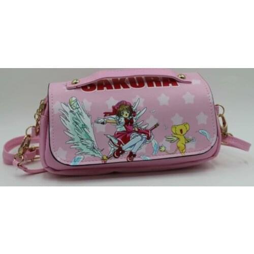 Cartoon Card Captor Sakura CERBERUS PU mini Handbag Soft Shoulder Messenger bag for girl boy student Gift
