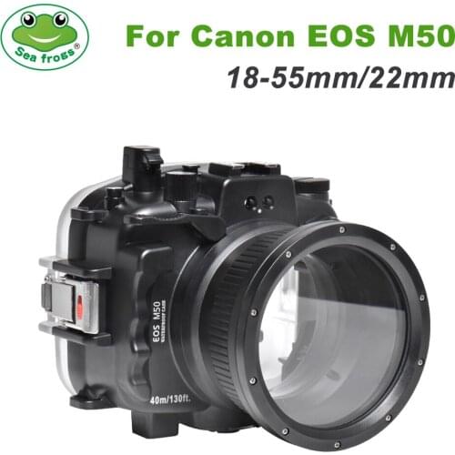 Seafrogs Waterproof Camera Housing Shell For Canon EOS M50 18-55mm/22mm protective Case 40m 130ft Diving Underwater Photography