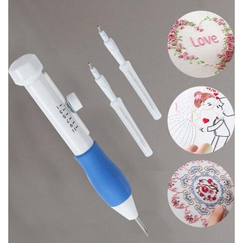 Magic Knitting Needles Tools Embroidery Punch Needle Kit Needlework Stitc Embroidery Needle Pen Weaving DIY Sewing Tools Set