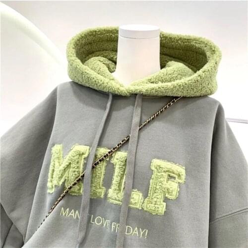 Womens Sweatshirt Y2K Autumn Winter Grunge Pantsuits Streetwear Vintage Letter Print Oversized Hoodie Korean Pop Fashion Hoody