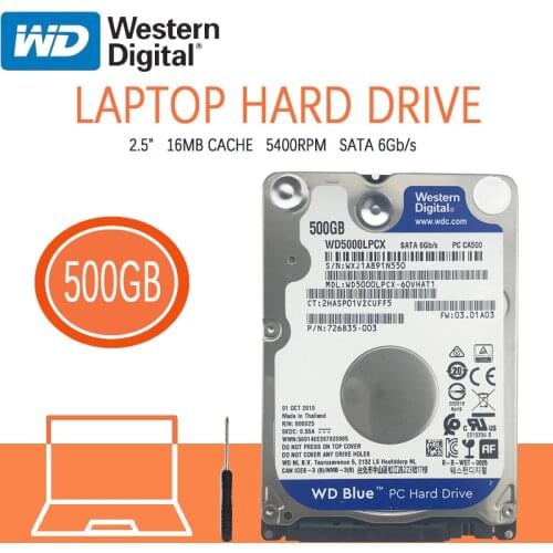 WD 500GB Notebook Hard Drive Disk 5400 RPM 2.5" Internal HDD HD Harddisk SATA III 16M Cache 7mm for Gaming Home PS4 Laptop