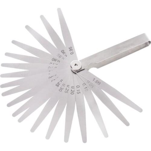 0.05-1mm 20 Blade Feeler Gauge Gage Thickness Measurment Tool Metric Gap Filler