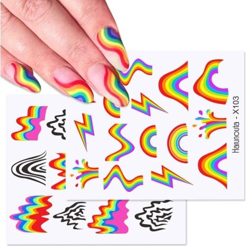 1PC Colorful Letter Nail Water Decals Colorful Flower Leaf Water Transfer Sliders Nail Stickers For Nails Manicures Nail Wraps