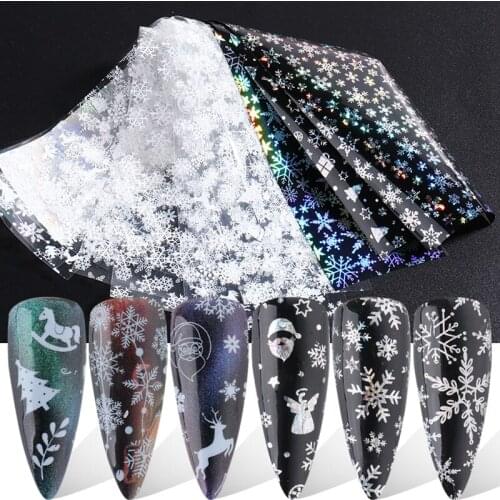 10Pcs Nail Transfer Foil Set Gold Flowers Black Lace Stickers Nails Noble Mysterious Design Sliders Decals Nail Art Decoration