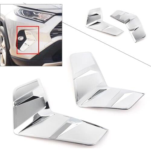 For Toyota RAV4 LE XLE XSE 2019 2020 Car Front Fog Light Lamp Frame Trim Cover Chrome ABS Exterior Moulding