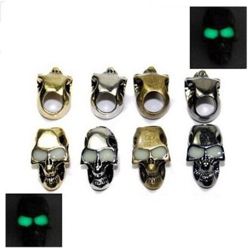 2PCS Luminous Knife Pendant Beads For Paracord Bracelet Metal Charms Skull Accessories DIY Pendant for Knife Lanyard Lightweight