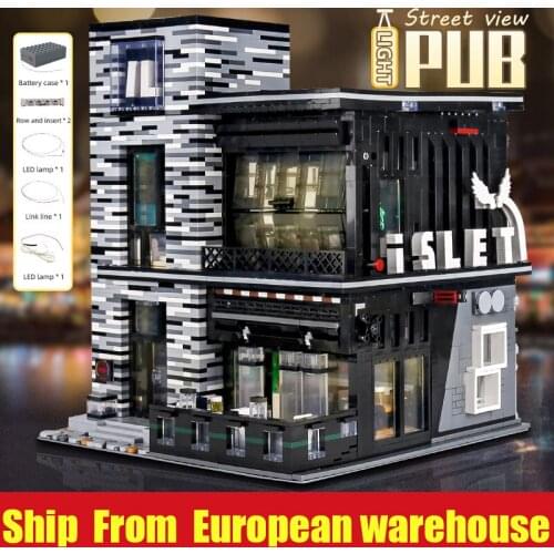 MOULD KING 16042 Streetview Building Blocks The MOC PUB and Restaurant Modular model sets Bricks Kids Educational Toys Gifts