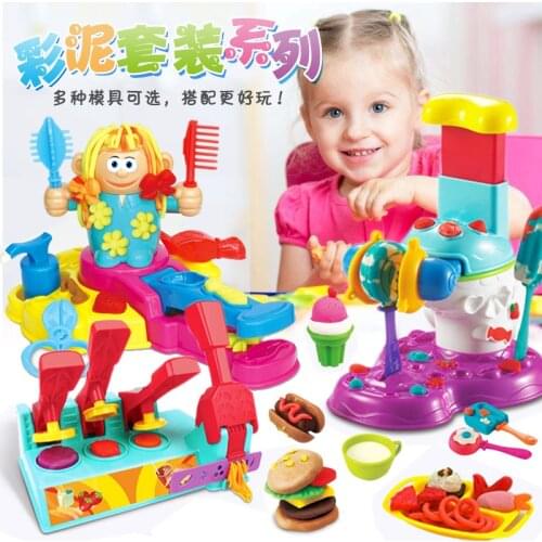 3D Educational Toys Modeling Clay Kids Play Dough Creative Plasticine Tool Kit DIY Design Hairstylist Model Toys For Children