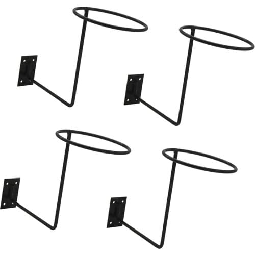 4 Pieces Black Metal Wall Mounted Hat/Cap/Wig Hanger Display Rack (20cm, Dia.13.5cm)