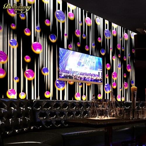 Beibehang Ball streaks flash wall paper KTV PVC Wallpaper 3D Bar Background Wall Decor papel de parede Roll Black