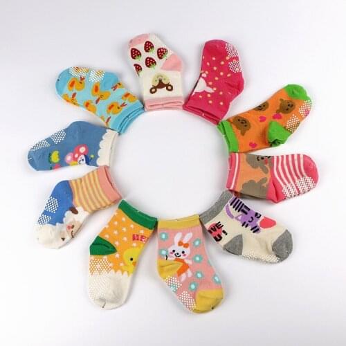 Free shipping ( 10 pairs/lot ) 100% cotton Baby boys socks rubber slip-resistant floor socks cartoon small kids socks 1-3 year
