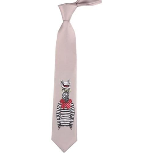 Free shipping New male men necktie Original Design Creative Fun Print Tie 7CM Party Birthday Youth Gift Trend Personality Zebra