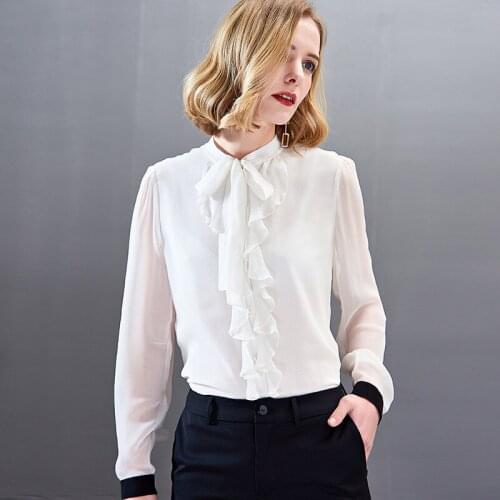 Womens Blouses and Tops Silk white loutus Floral Office Formal Casual Shirts Plus Large Size Spring Summer Sexy Haut Femme