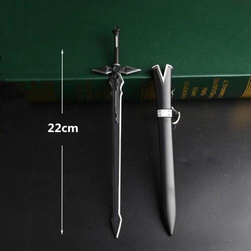 Alloy sword 22cm cosplay weapon model keychain dark night chaser night sky sword evil ghost alloy weapon decoration model