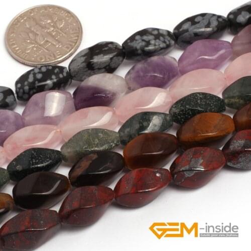 6x12mm Twist Jewelry Beads Natural Stone Beads Select: Rose Quartzs, Aventurine Amethysts, Red Jaspers,Tiger Eye,Wholesale